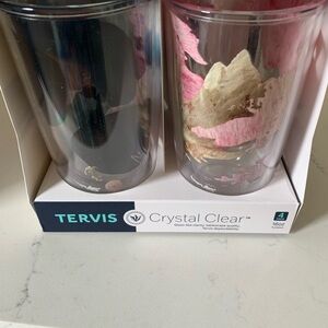 Tervis Crystal Clear Tumblers with Gold and Pink Accents